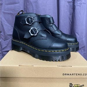 Dr.Martens Black Devon Flower Boots Size US 9
